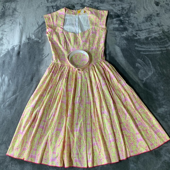 SOLD | Bernie Dexter | Women’s Small | Rose Dress Lemonade Eiffel Tower - Picture 2 of 9